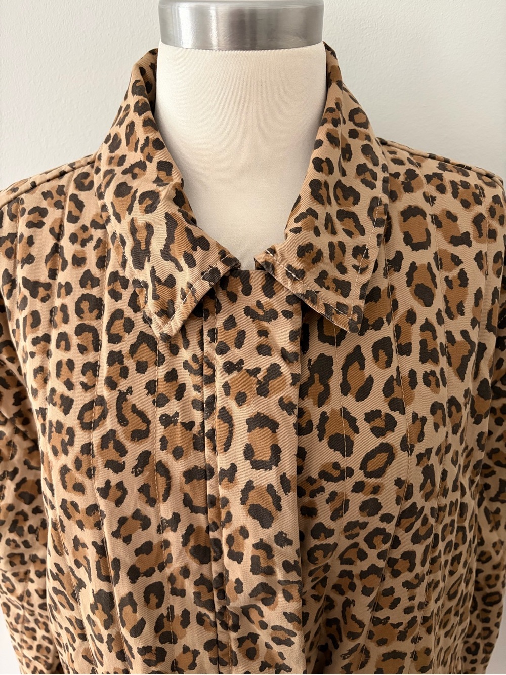 Pistola Cecile Quilted Feline Leopard Print Jacket L Boho Chic Fall Fashion - Picture 7 of 13
